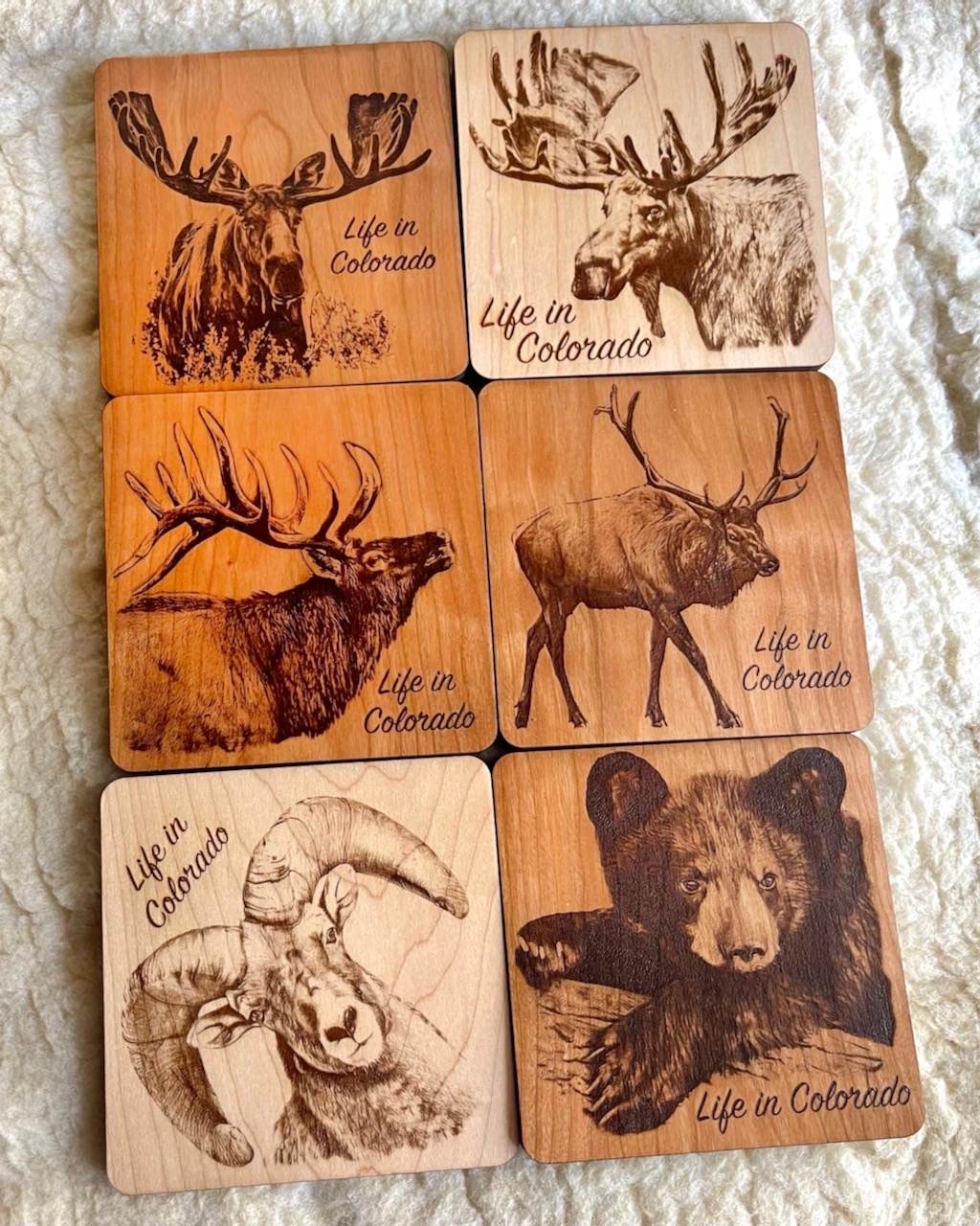 Pet portraits engraved on solid cherry or maple wood